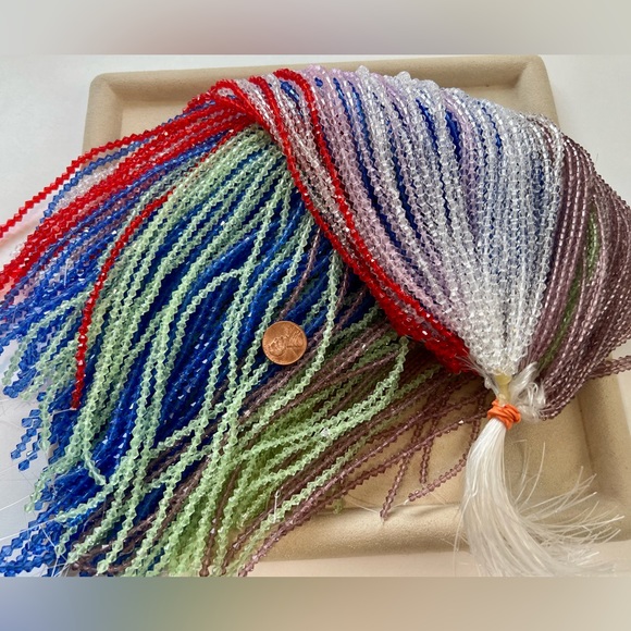 200 Strands Glass Crystal bicone Beads 3mm - 4mm green red blue clear lot - Picture 2 of 13